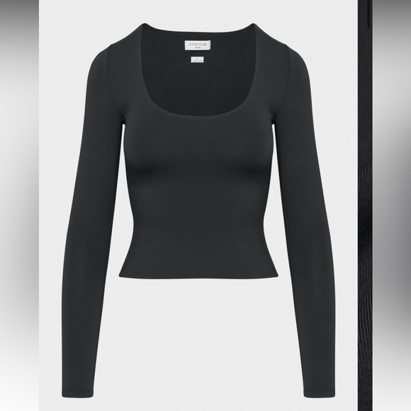 Aritzia contour scoop neck long sleeve XS black - Picture 1 of 6